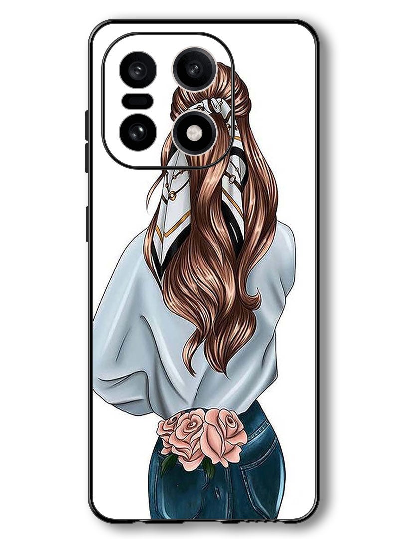 Theodor Case Compatible with OnePlus 15 6.78 Inch Protection Shockproof Bumper Cover Pink Rose Girl - Image 1